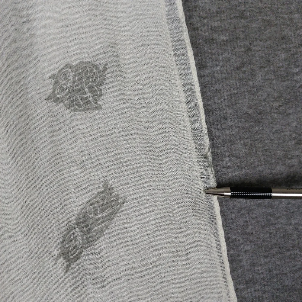 MANHATTAN SCARF COMPANY WOMENS WHITE GRAY SHEER INFINITY OWL PRINT SCARF 29×69